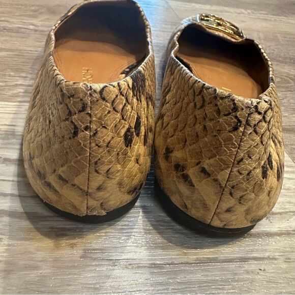 TORY BURCH Ballet Flats Size 6.5 Leather Georgia Snakeskin Animal Print - Picture 7 of 12